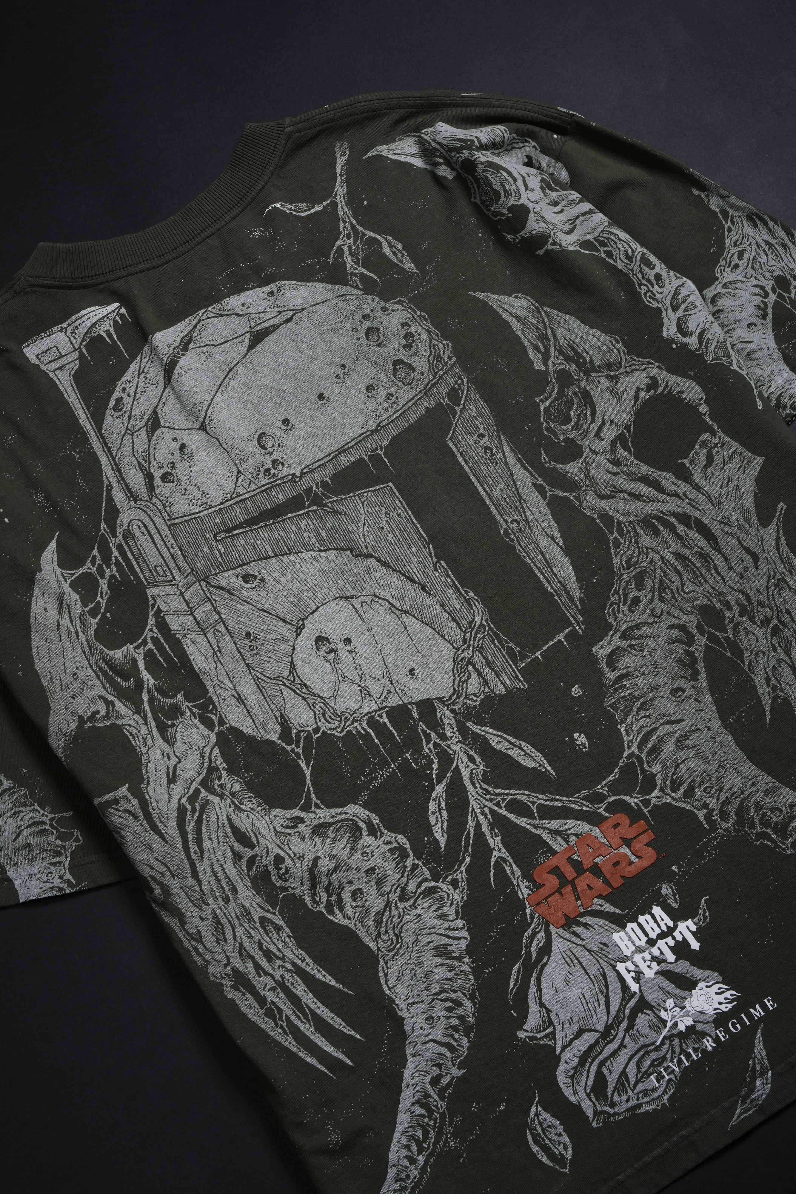 Boba's Grit 199X Oversized Tee in Army Green - Image 4