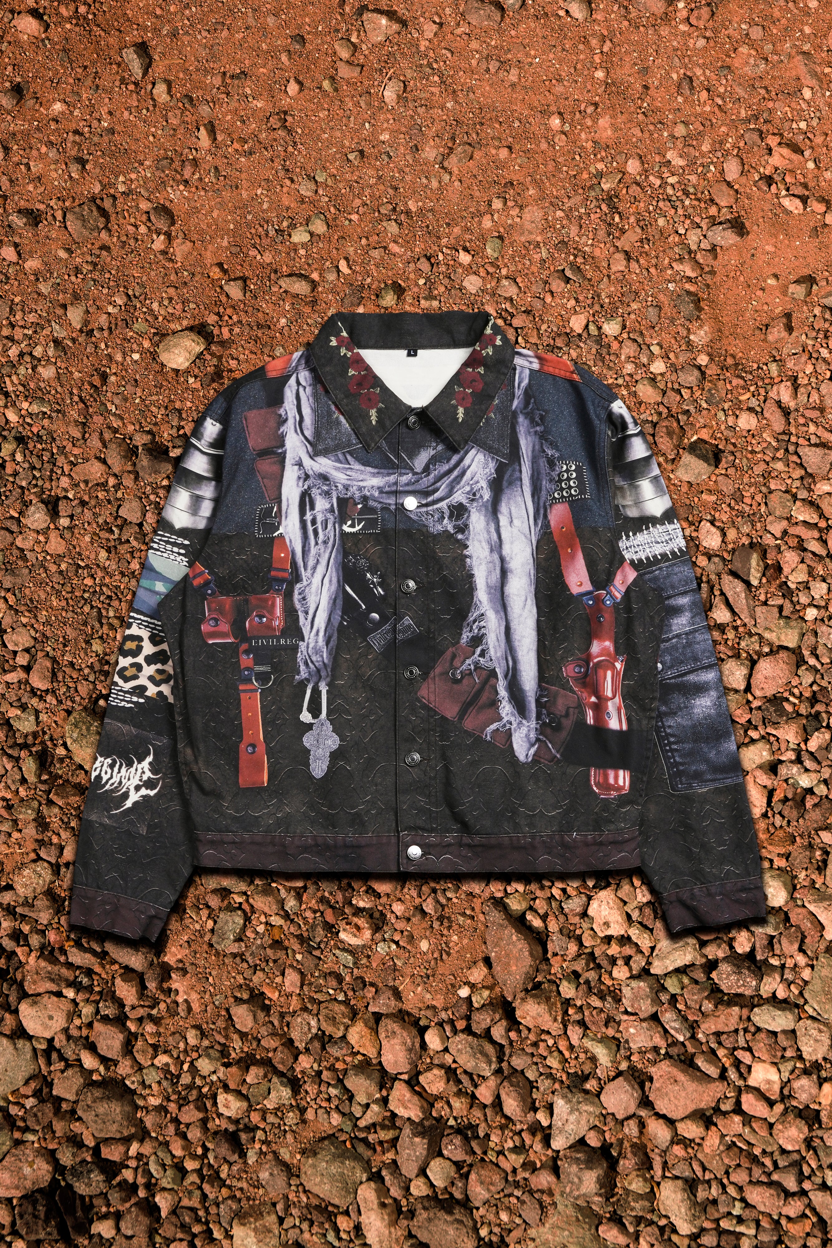Cosmic Venom Raw Denim Jean Jacket in Brown