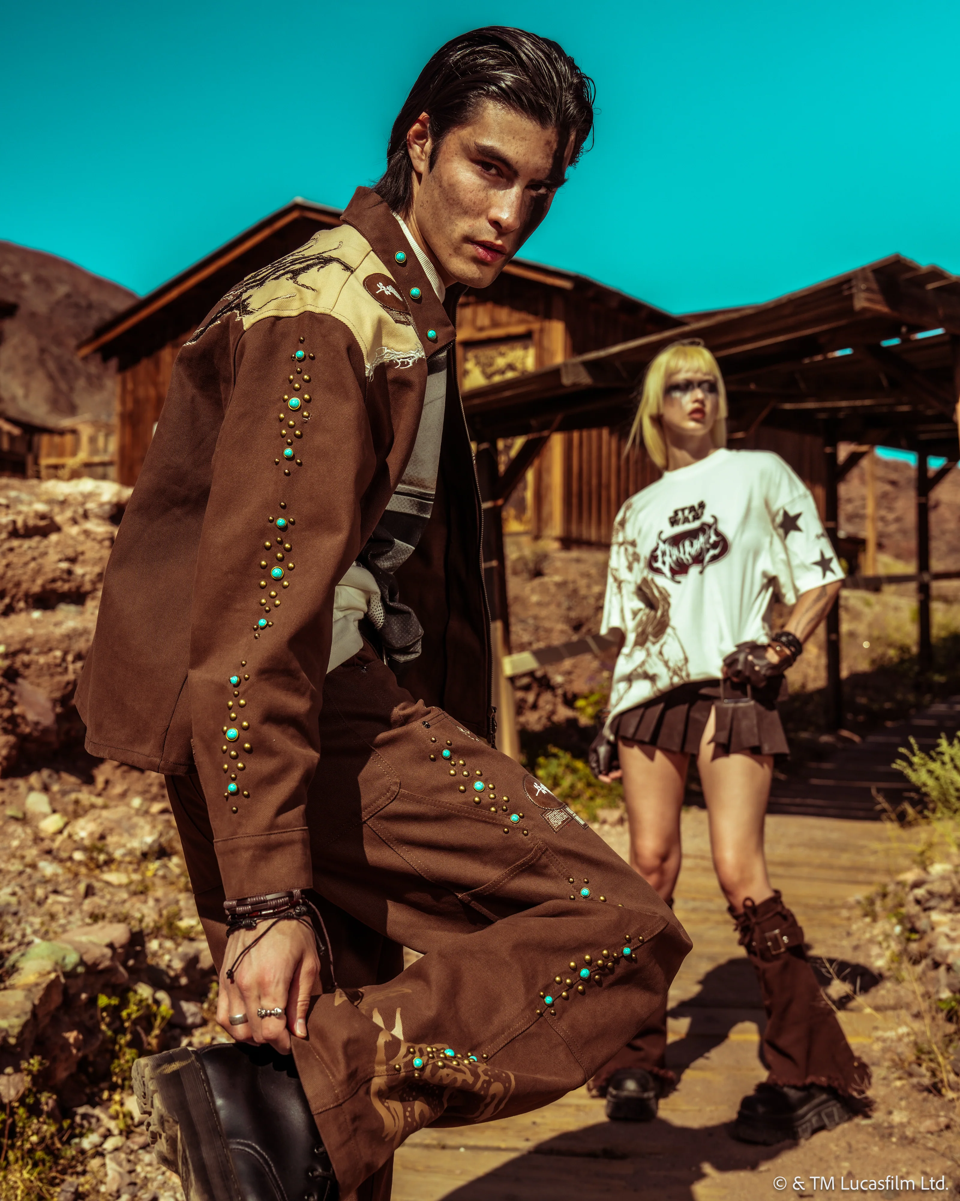 High Bounty Vince L/S Shirt in Sand/Fudge - Image 3