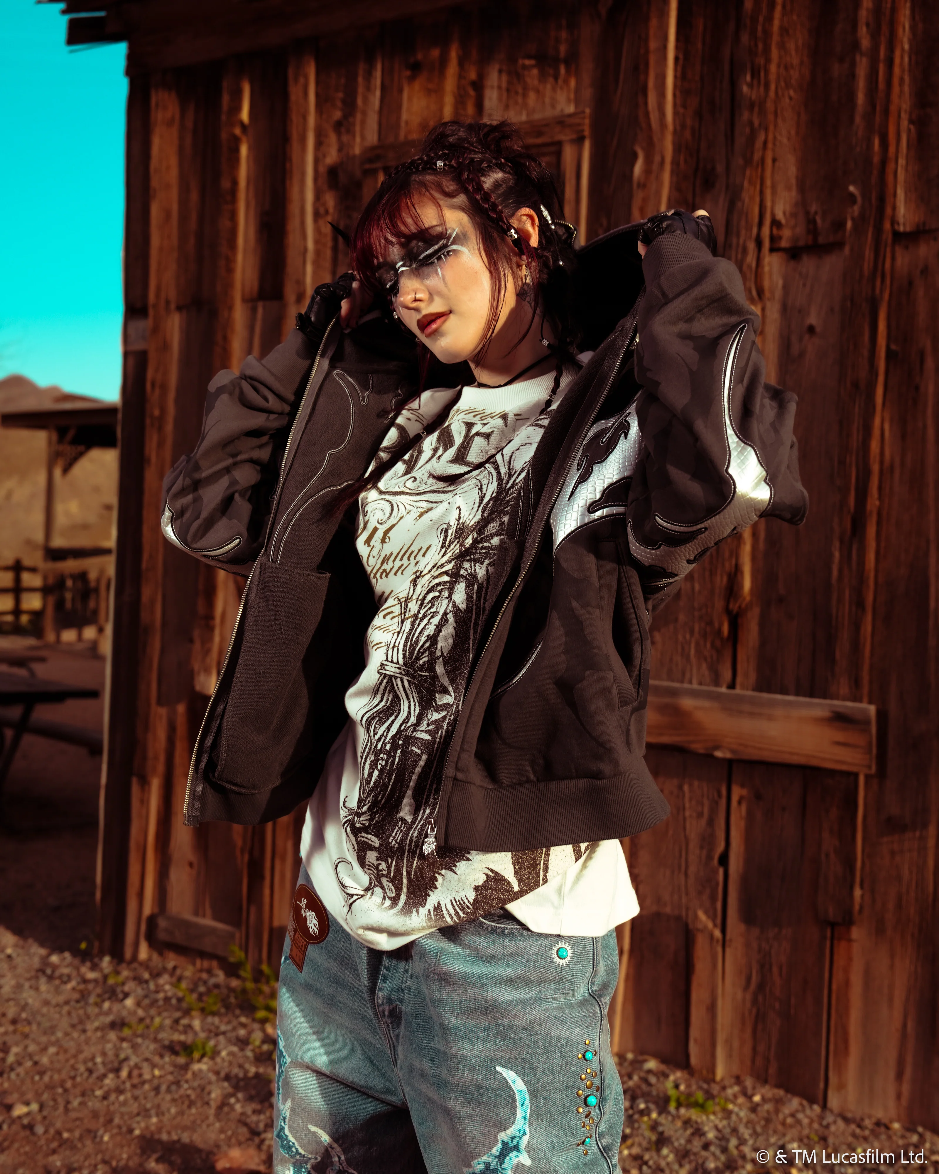 Mando Full Zip Up Hoodie in Vintage Ashes - Image 3