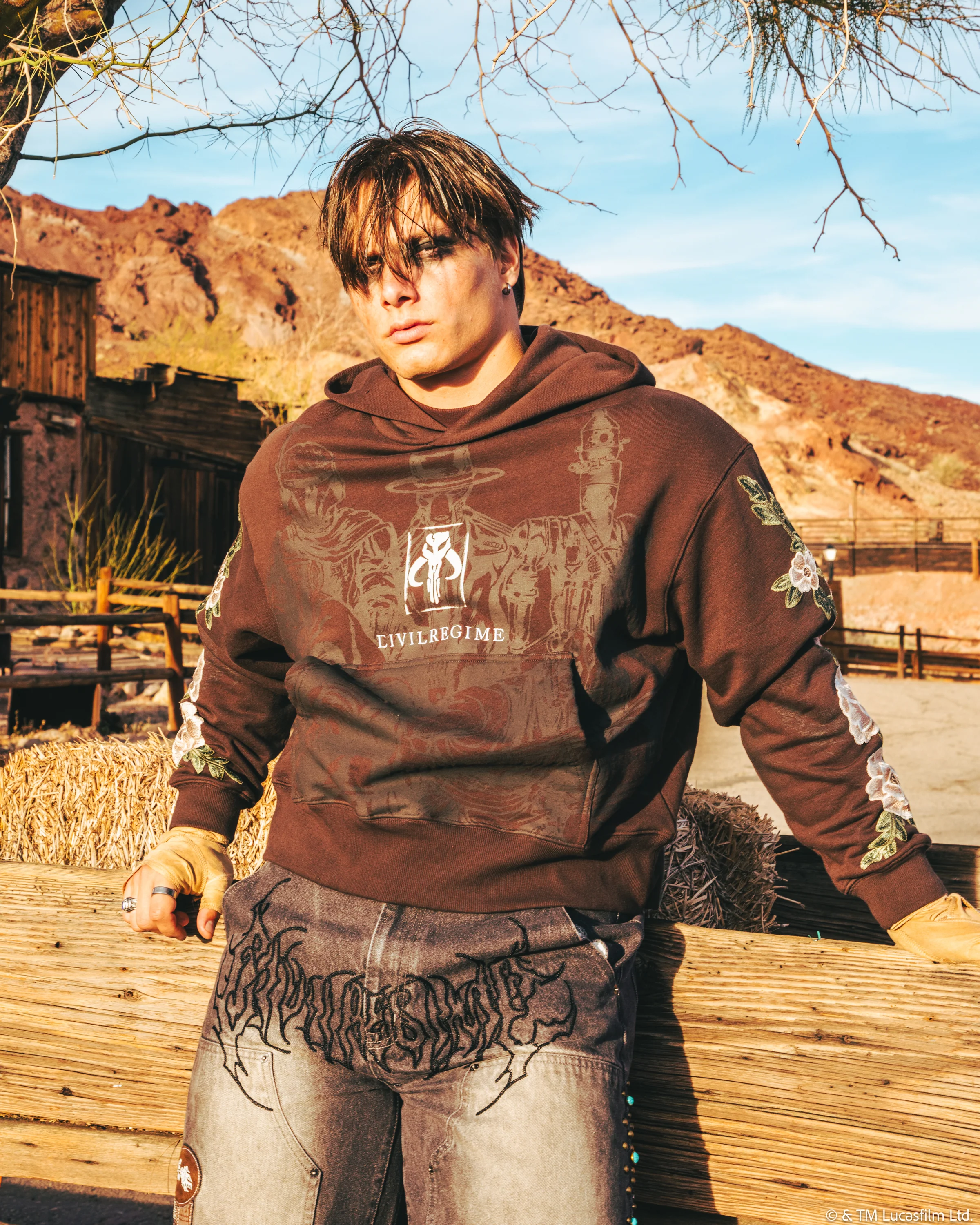 Private Enforcement Rose Forever Hoodie in Fudge - Image 3