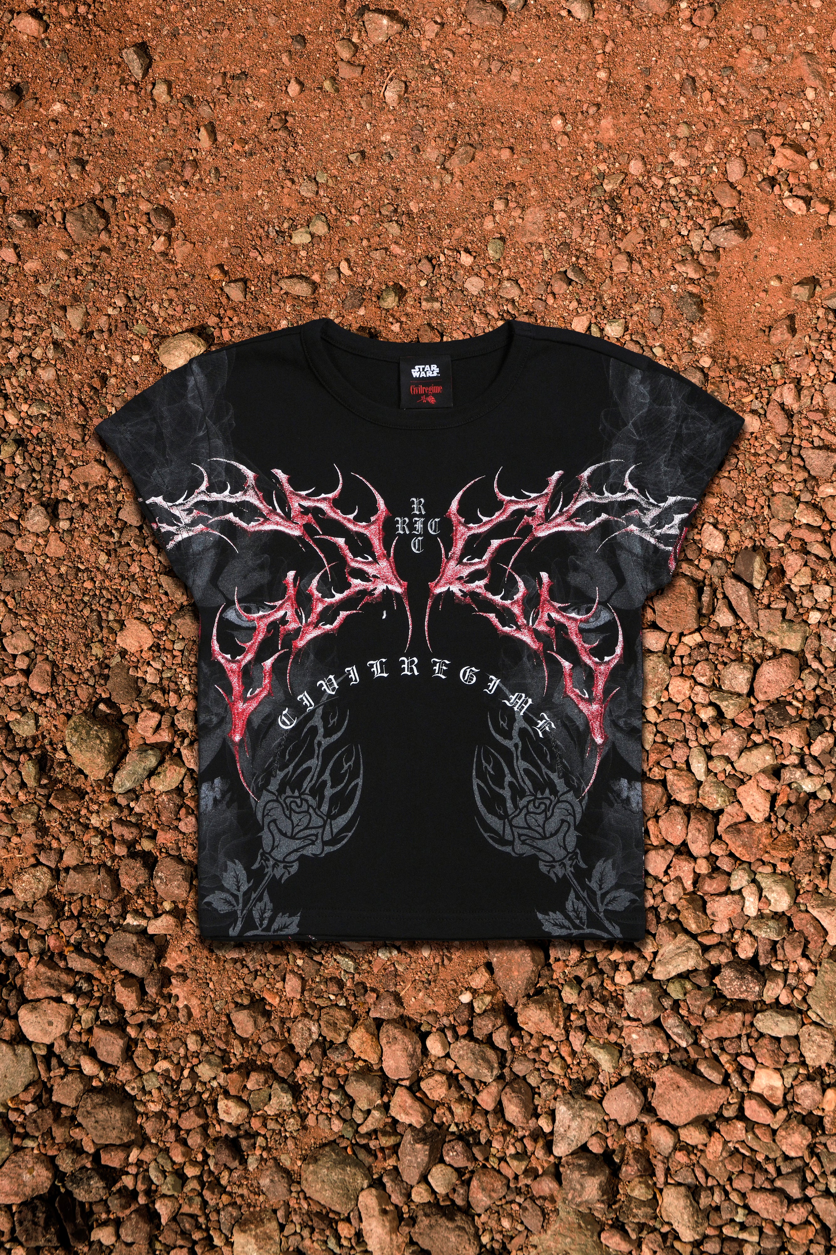 Scarlet Vengeance Baby Tee in Black - Image 2