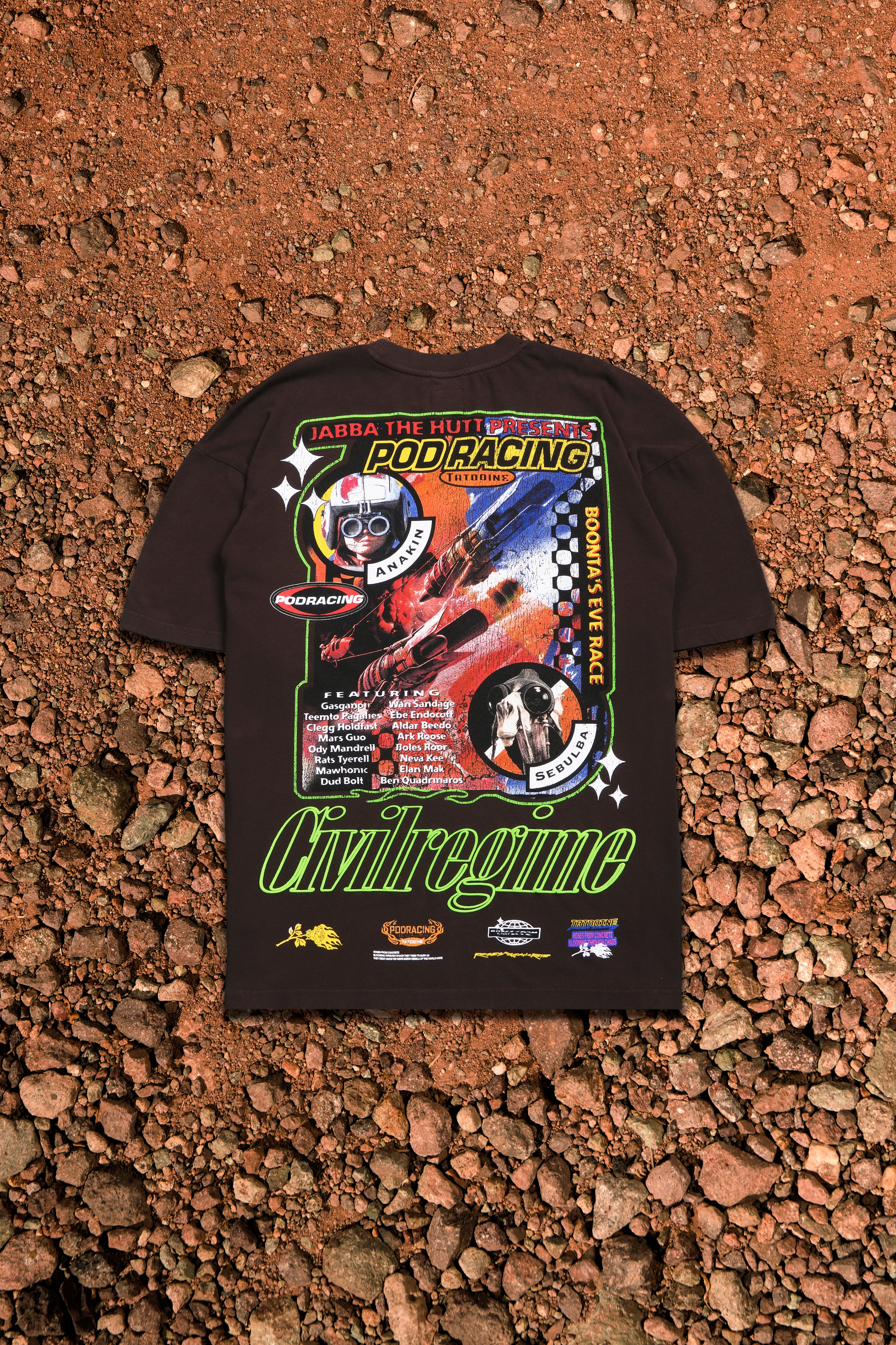 Welcome To Tatooine American Classic Oversized Tee in Fudge - Image 2